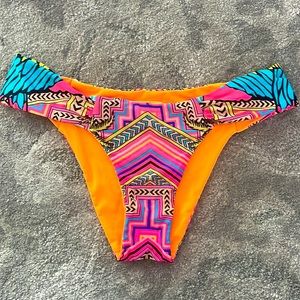 Mara Hoffman orange neon Aztec tribal bikini bottom medium